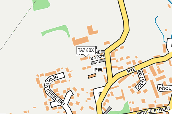 TA7 8BX map - OS OpenMap – Local (Ordnance Survey)