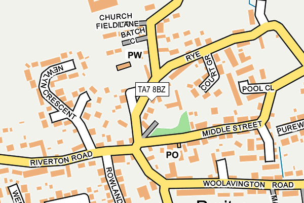 TA7 8BZ map - OS OpenMap – Local (Ordnance Survey)