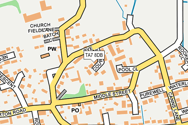 TA7 8DB map - OS OpenMap – Local (Ordnance Survey)
