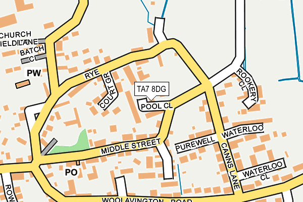 TA7 8DG map - OS OpenMap – Local (Ordnance Survey)
