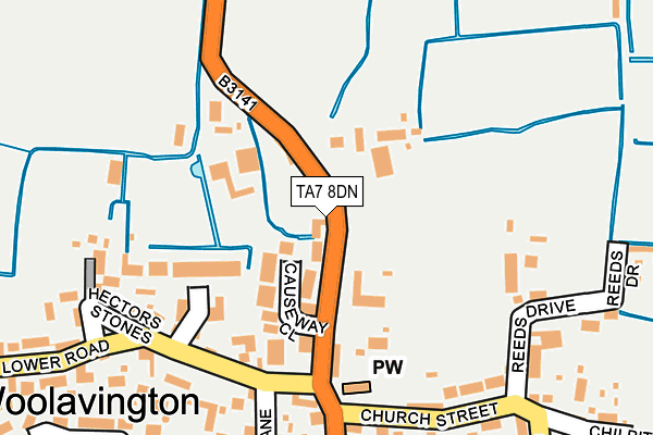 TA7 8DN map - OS OpenMap – Local (Ordnance Survey)