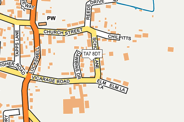 TA7 8DT map - OS OpenMap – Local (Ordnance Survey)