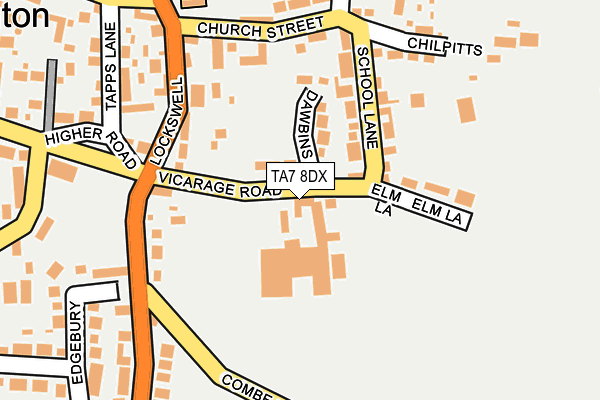 TA7 8DX map - OS OpenMap – Local (Ordnance Survey)