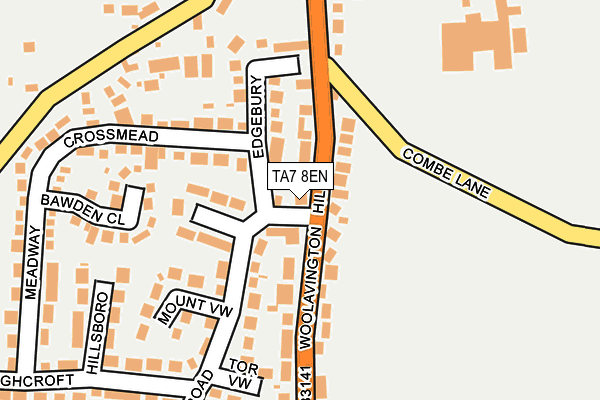 TA7 8EN map - OS OpenMap – Local (Ordnance Survey)