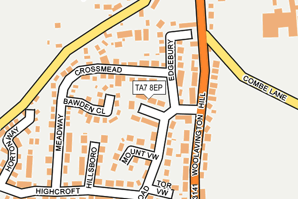 TA7 8EP map - OS OpenMap – Local (Ordnance Survey)