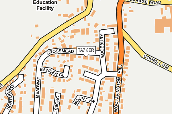 TA7 8ER map - OS OpenMap – Local (Ordnance Survey)