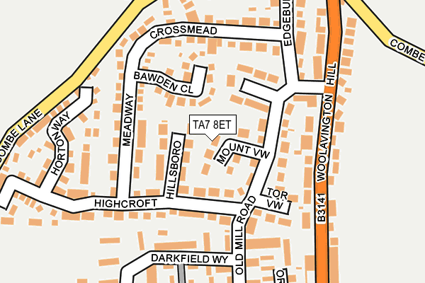 TA7 8ET map - OS OpenMap – Local (Ordnance Survey)
