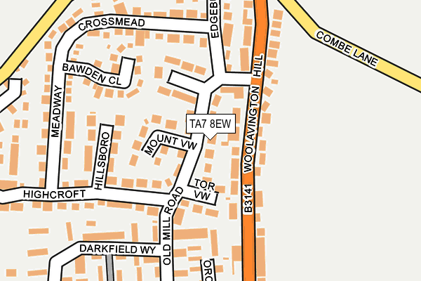 TA7 8EW map - OS OpenMap – Local (Ordnance Survey)