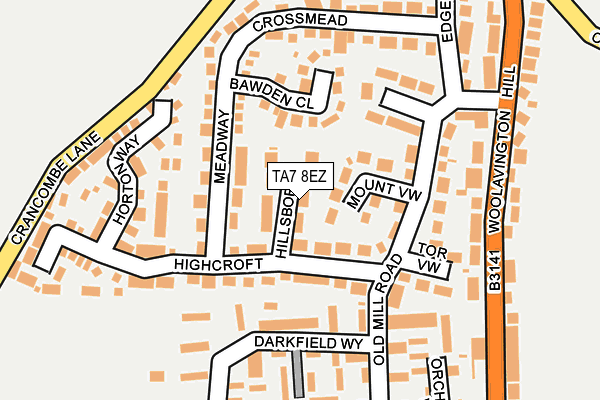 TA7 8EZ map - OS OpenMap – Local (Ordnance Survey)
