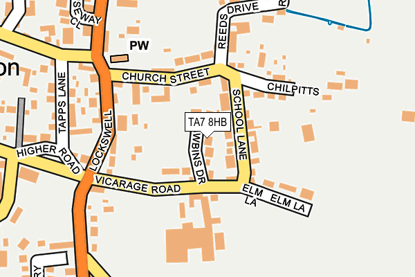 TA7 8HB map - OS OpenMap – Local (Ordnance Survey)