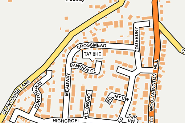 TA7 8HE map - OS OpenMap – Local (Ordnance Survey)