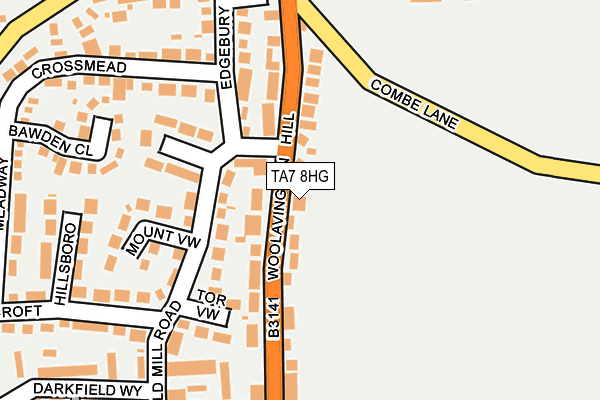 TA7 8HG map - OS OpenMap – Local (Ordnance Survey)