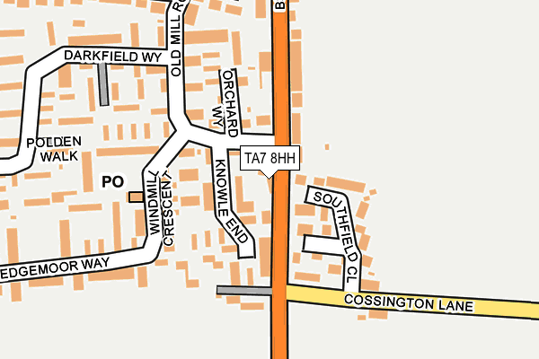 TA7 8HH map - OS OpenMap – Local (Ordnance Survey)