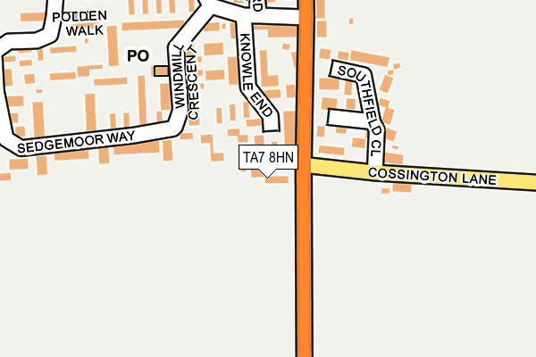 TA7 8HN map - OS OpenMap – Local (Ordnance Survey)