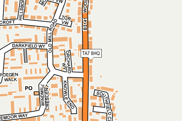 TA7 8HQ map - OS OpenMap – Local (Ordnance Survey)