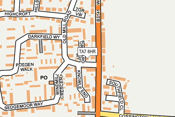 TA7 8HR map - OS OpenMap – Local (Ordnance Survey)