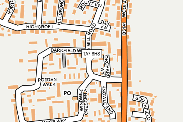 TA7 8HS map - OS OpenMap – Local (Ordnance Survey)