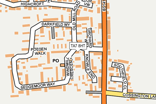 TA7 8HT map - OS OpenMap – Local (Ordnance Survey)