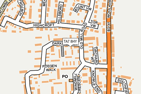 TA7 8HY map - OS OpenMap – Local (Ordnance Survey)