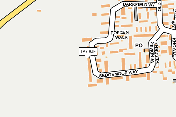 TA7 8JF map - OS OpenMap – Local (Ordnance Survey)