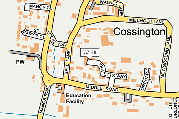 TA7 8JL map - OS OpenMap – Local (Ordnance Survey)