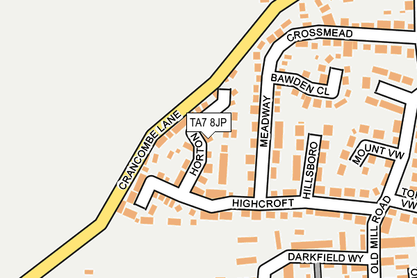 TA7 8JP map - OS OpenMap – Local (Ordnance Survey)