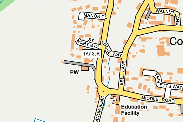 TA7 8JR map - OS OpenMap – Local (Ordnance Survey)