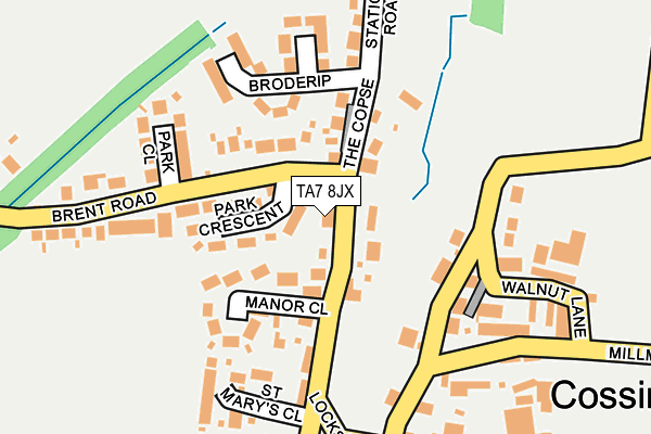 TA7 8JX map - OS OpenMap – Local (Ordnance Survey)