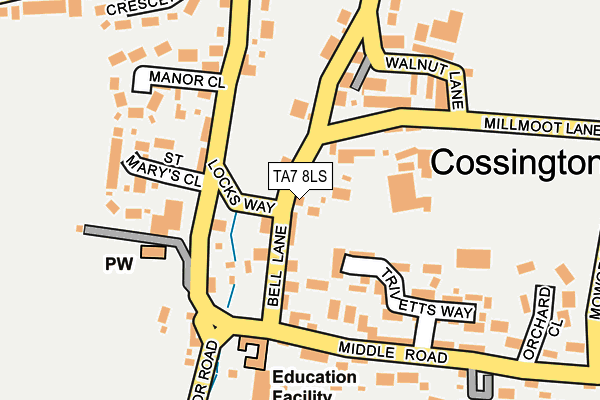 TA7 8LS map - OS OpenMap – Local (Ordnance Survey)