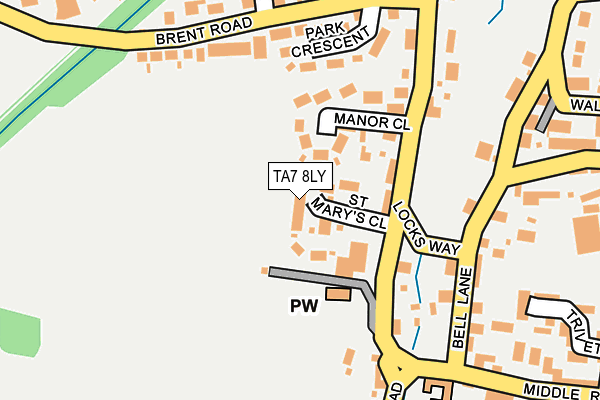TA7 8LY map - OS OpenMap – Local (Ordnance Survey)