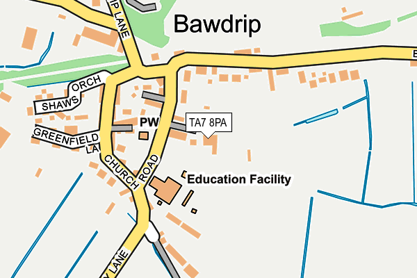 TA7 8PA map - OS OpenMap – Local (Ordnance Survey)