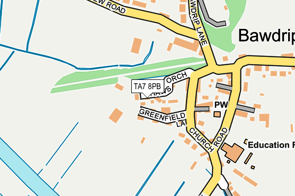 TA7 8PB map - OS OpenMap – Local (Ordnance Survey)