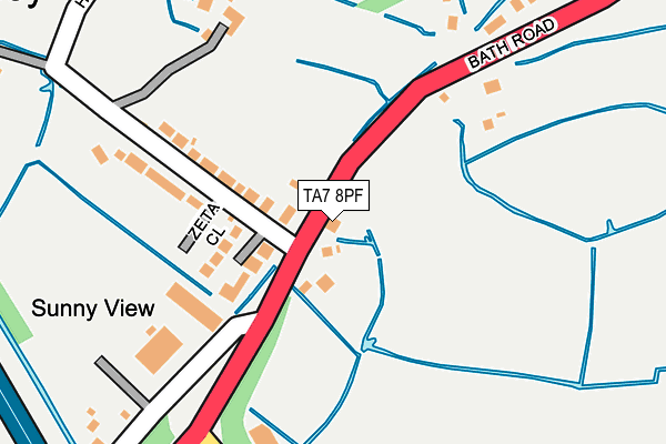 TA7 8PF map - OS OpenMap – Local (Ordnance Survey)