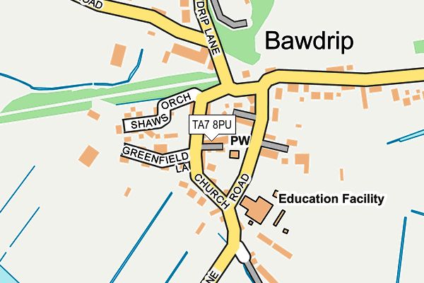 TA7 8PU map - OS OpenMap – Local (Ordnance Survey)