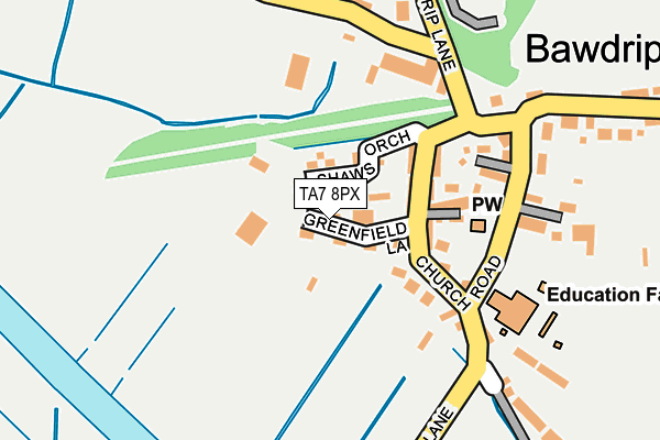 TA7 8PX map - OS OpenMap – Local (Ordnance Survey)