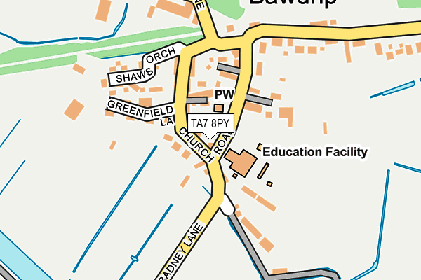 TA7 8PY map - OS OpenMap – Local (Ordnance Survey)