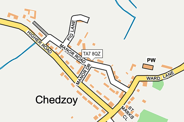 TA7 8QZ map - OS OpenMap – Local (Ordnance Survey)