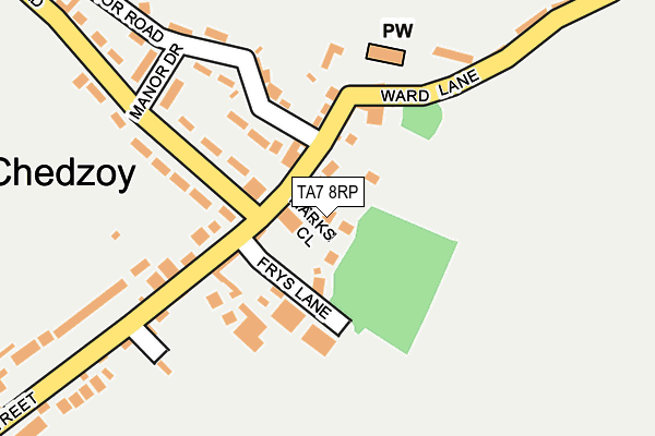 TA7 8RP map - OS OpenMap – Local (Ordnance Survey)