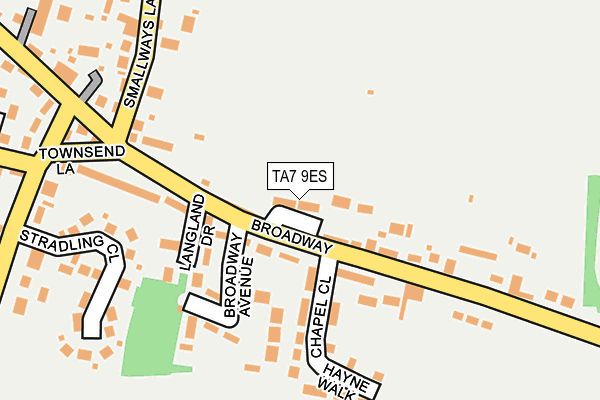TA7 9ES map - OS OpenMap – Local (Ordnance Survey)