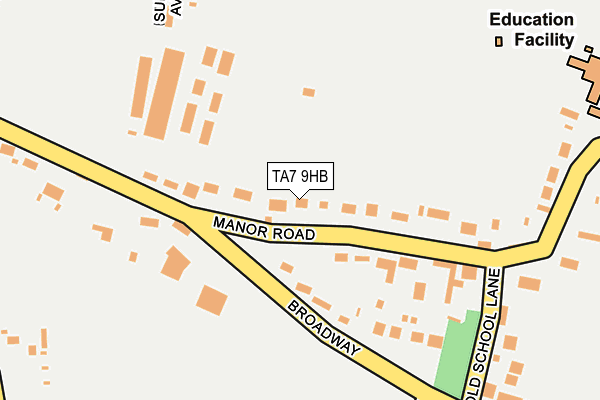 TA7 9HB map - OS OpenMap – Local (Ordnance Survey)