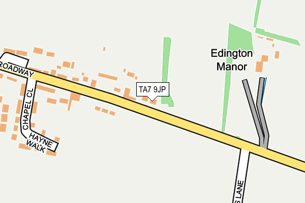 TA7 9JP map - OS OpenMap – Local (Ordnance Survey)