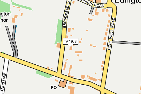 TA7 9JS map - OS OpenMap – Local (Ordnance Survey)