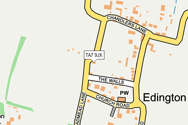 TA7 9JX map - OS OpenMap – Local (Ordnance Survey)