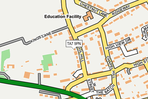 TA7 9PN map - OS OpenMap – Local (Ordnance Survey)