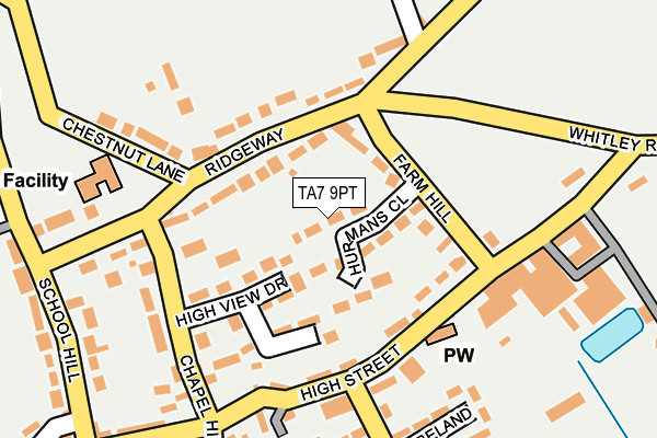 TA7 9PT map - OS OpenMap – Local (Ordnance Survey)