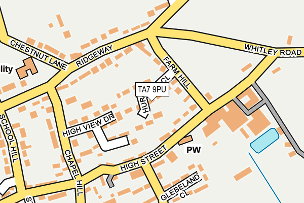 TA7 9PU map - OS OpenMap – Local (Ordnance Survey)