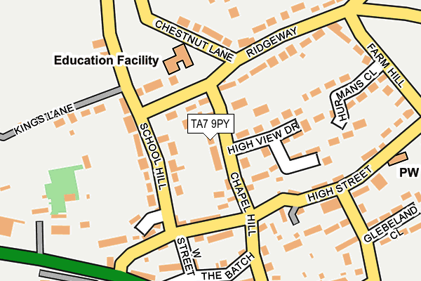 TA7 9PY map - OS OpenMap – Local (Ordnance Survey)