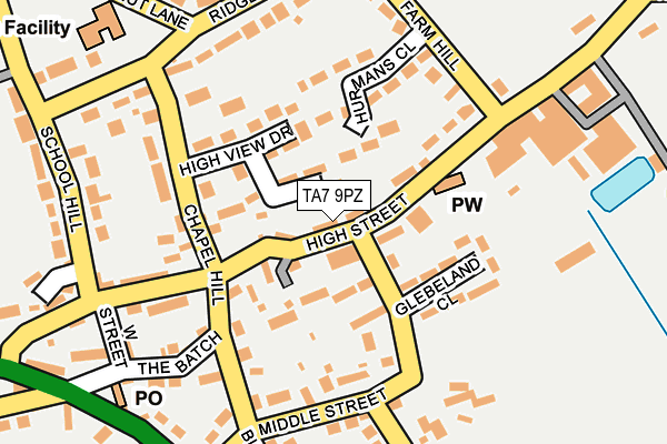TA7 9PZ map - OS OpenMap – Local (Ordnance Survey)
