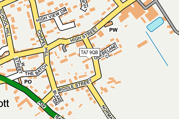 TA7 9QB map - OS OpenMap – Local (Ordnance Survey)
