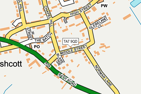 TA7 9QD map - OS OpenMap – Local (Ordnance Survey)